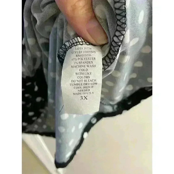 C’EST LA‎ V.IT NWT black polka dotted blouse/top, sz 3X. - Picture 5 of 5